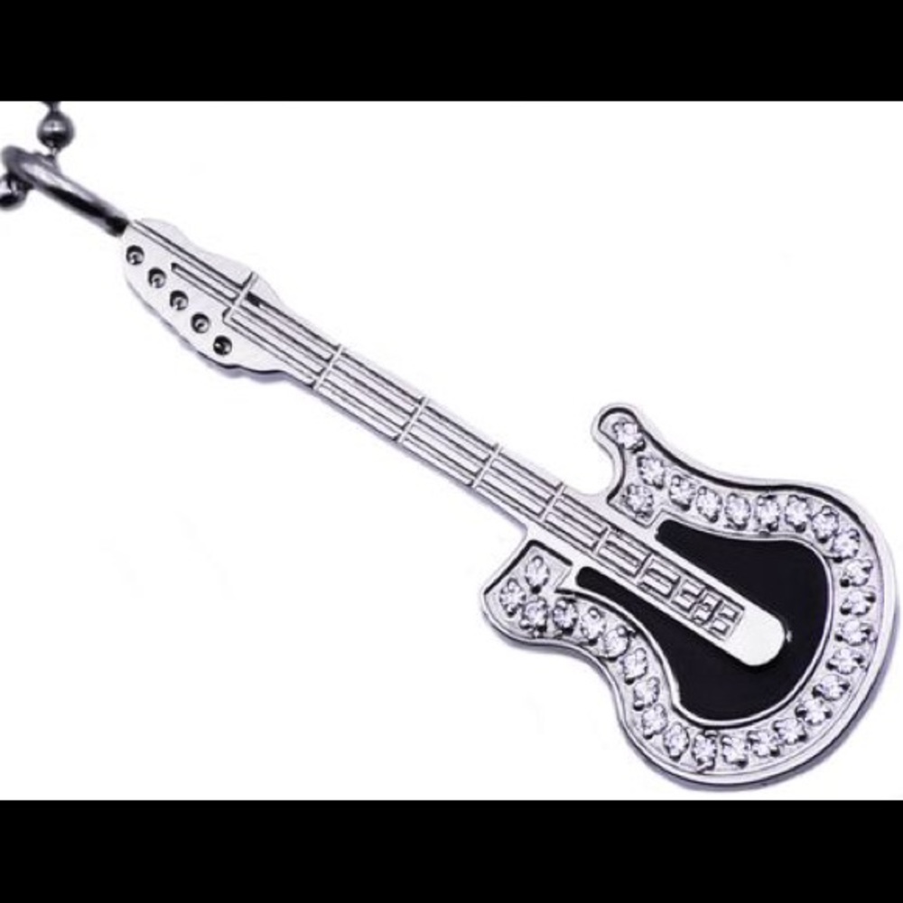 Stainless steel guitar necklace